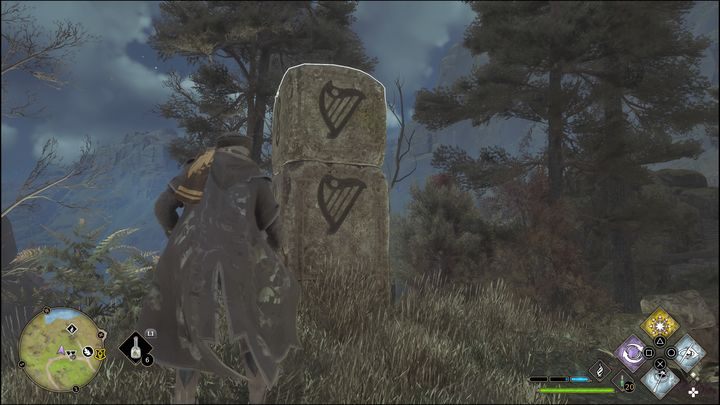 Po aktywowaniu Łamigłówki, skorzystajcie z zaklęcia Revelio, aby dowiedzieć się, gdzie umiejscowione są kamienne bloki - Hogwarts Legacy: Region Feldcroft - wszystkie Łamigłówki Merlina - Hogwarts Legacy - poradnik do gry