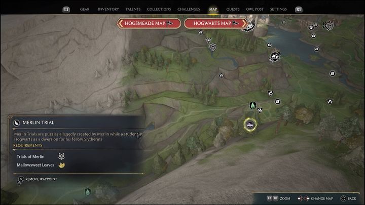 Link do mapy: Merlin Trial - Feldcroft Region #1 - Hogwarts Legacy: Region Feldcroft - wszystkie Łamigłówki Merlina - Hogwarts Legacy - poradnik do gry