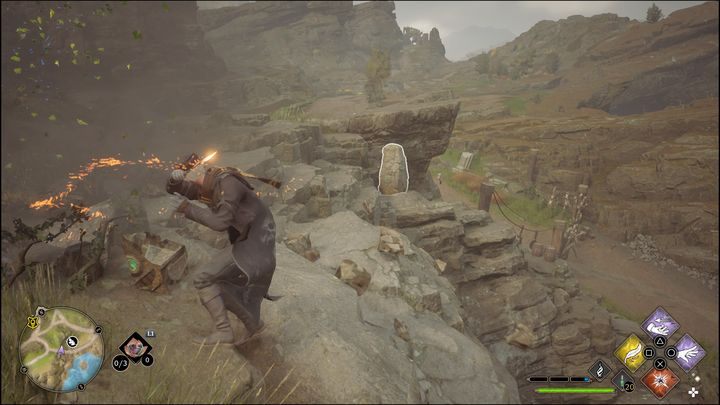 Dwie z nich znajdują się wyżej, dlatego dobrze będzie użyć również miotły, aby szybko się tam dostać - Hogwarts Legacy: Wybrzeże Clagmar - wszystkie Łamigłówki Merlina - Hogwarts Legacy - poradnik do gry