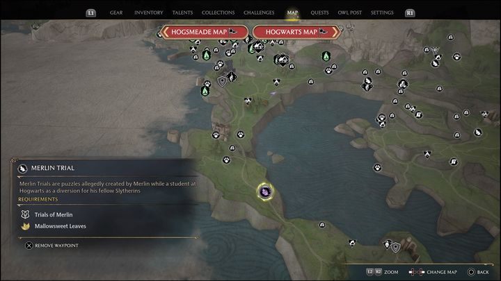 Link do mapy: Merlin Trial - Manor Cape #4 - Hogwarts Legacy: Dwór Cape - wszystkie Łamigłówki Merlina - Hogwarts Legacy - poradnik do gry