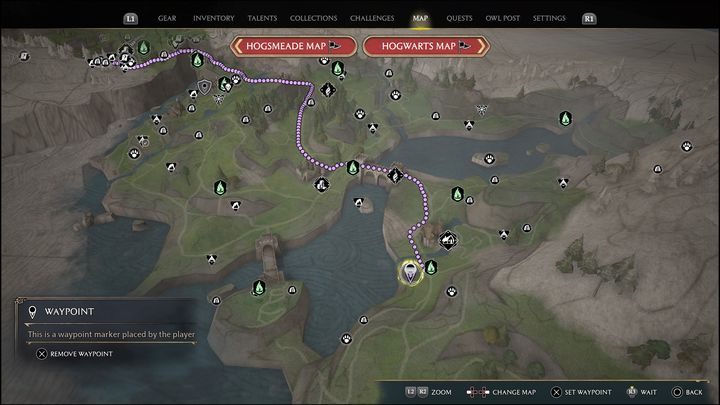 Link do mapy: Merlin Trial - Marunweem Lake #3 - Hogwarts Legacy: Jezioro Marunweem - wszystkie Łamigłówki Merlina - Hogwarts Legacy - poradnik do gry