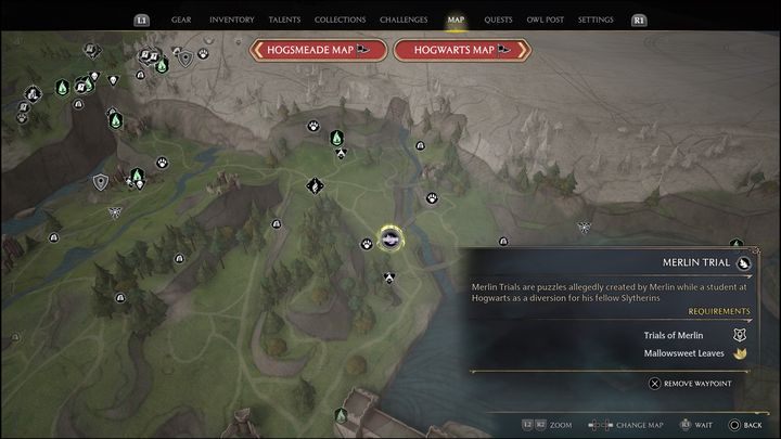 Link do mapy: Merlin Trial - Poidsear Coast #10 - Hogwarts Legacy: Wybrzeże Kłusowników - wszystkie Łamigłówki Merlina - Hogwarts Legacy - poradnik do gry