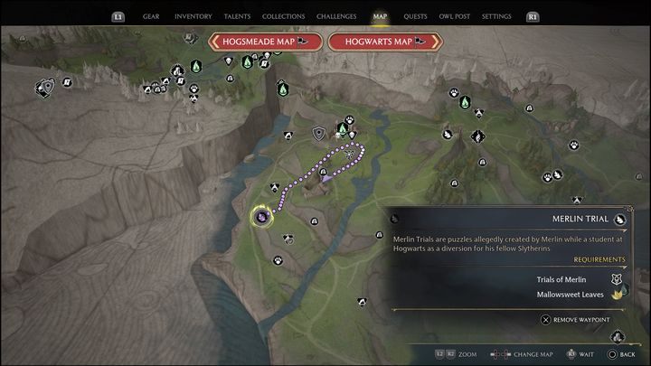Link do mapy: Merlin Trial - Poidsear Coast #6 - Hogwarts Legacy: Wybrzeże Kłusowników - wszystkie Łamigłówki Merlina - Hogwarts Legacy - poradnik do gry
