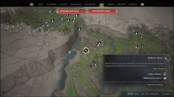 Link do mapy: Merlin Trial - Poidsear Coast #3 - Hogwarts Legacy: Wybrzeże Kłusowników - wszystkie Łamigłówki Merlina - Hogwarts Legacy - poradnik do gry