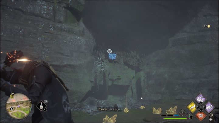 Jedna z nich znajduje się za gałęziami i liśćmi, dlatego w pierwszej kolejności pozbądźcie się przeszkody przy pomocy ognistego czaru - Hogwarts Legacy: Wybrzeże Kłusowników - wszystkie Łamigłówki Merlina - Hogwarts Legacy - poradnik do gry