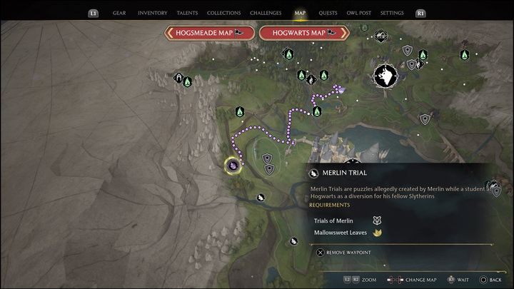 Link do mapy: Merlin Trial - South Hogwarts Region #15 - Hogwarts Legacy: Południowy Rejon Hogwartu - wszystkie Łamigłówki Merlina - Hogwarts Legacy - poradnik do gry
