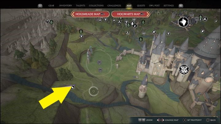 Link do mapy: Merlin Trial - South Hogwarts Region #14 - Hogwarts Legacy: Południowy Rejon Hogwartu - wszystkie Łamigłówki Merlina - Hogwarts Legacy - poradnik do gry