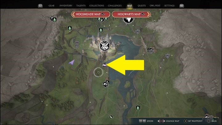 Link do mapy: Merlin Trial - South Hogwarts Region #12 - Hogwarts Legacy: Południowy Rejon Hogwartu - wszystkie Łamigłówki Merlina - Hogwarts Legacy - poradnik do gry