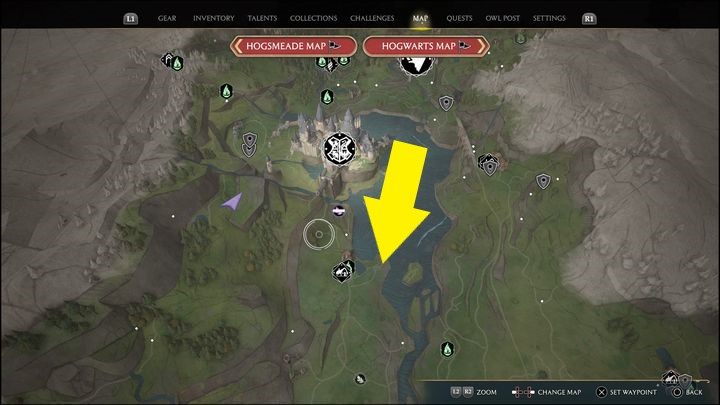 Link do mapy: Merlin Trial - South Hogwarts Region #11 - Hogwarts Legacy: Południowy Rejon Hogwartu - wszystkie Łamigłówki Merlina - Hogwarts Legacy - poradnik do gry