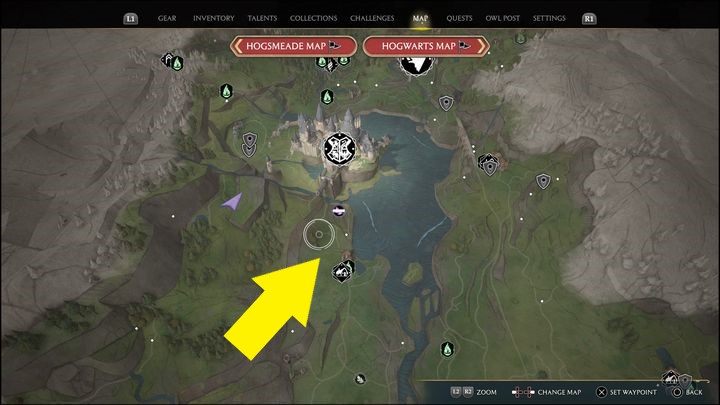 Link do mapy: Merlin Trial - South Hogwarts Region #10 - Hogwarts Legacy: Południowy Rejon Hogwartu - wszystkie Łamigłówki Merlina - Hogwarts Legacy - poradnik do gry