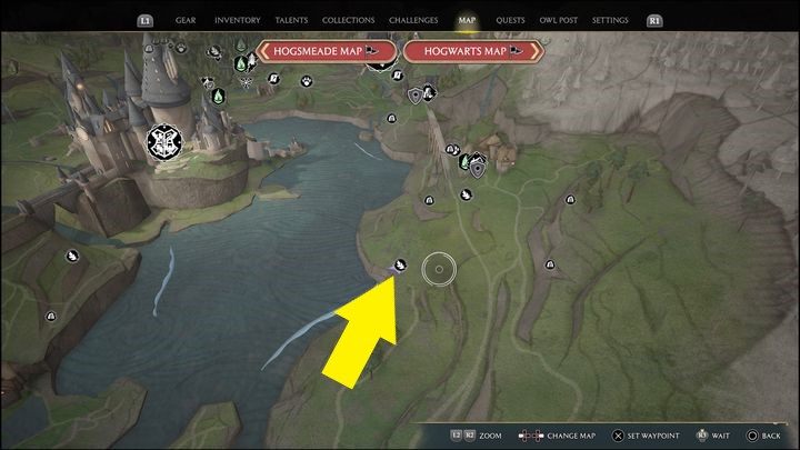 Link do mapy: Merlin Trial - South Hogwarts Region #8 - Hogwarts Legacy: Południowy Rejon Hogwartu - wszystkie Łamigłówki Merlina - Hogwarts Legacy - poradnik do gry