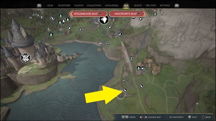 Link do mapy: Merlin Trial - South Hogwarts Region #7 - Hogwarts Legacy: Południowy Rejon Hogwartu - wszystkie Łamigłówki Merlina - Hogwarts Legacy - poradnik do gry