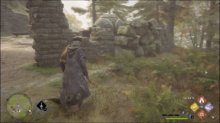 Jest ona jednakże zablokowana przez kamienny mur - Hogwarts Legacy: Południowy Rejon Hogwartu - wszystkie Łamigłówki Merlina - Hogwarts Legacy - poradnik do gry