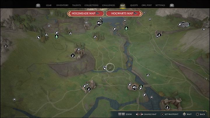 Link do mapy: Merlin Trial - Hogwarts Valley #16 - Hogwarts Legacy: Dolina Hogwartu - wszystkie Łamigłówki Merlina - Hogwarts Legacy - poradnik do gry