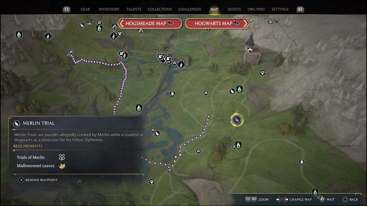 Link do mapy: Merlin Trial #10 (Hogwarts Valley) - Hogwarts Legacy: Dolina Hogwartu - wszystkie Łamigłówki Merlina - Hogwarts Legacy - poradnik do gry