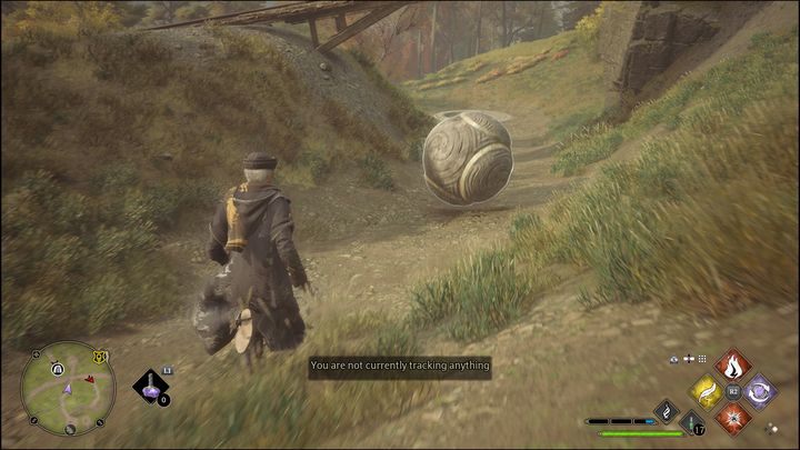 Wystarczy kilkukrotnie skorzystać z tych zaklęć, aby kula sama stoczyła się na dół i trafiła do celu - Hogwarts Legacy: Dolina Hogwartu - wszystkie Łamigłówki Merlina - Hogwarts Legacy - poradnik do gry