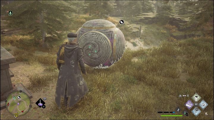 Zadanie jest bardzo proste, wystarczy skorzystać z Accio bądź Flipendo, aby poruszyć wielką kulę i doprowadzić ją do specjalnie wyznaczonego miejsca (skorzystajcie z Revelio, aby dowiedzieć się, gdzie się znajduje) - Hogwarts Legacy: Dolina Hogwartu - wszystkie Łamigłówki Merlina - Hogwarts Legacy - poradnik do gry