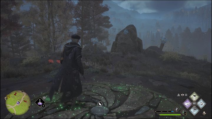 Próba polega na zniszczeniu mniejszych kamieni, które znajdują się na wzgórzu - Hogwarts Legacy: Dolina Hogwartu - wszystkie Łamigłówki Merlina - Hogwarts Legacy - poradnik do gry