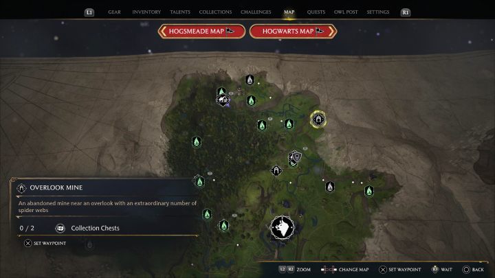 Te skrzynie są w Górującej Kopalni (Overlook Mine) - Hogwarts Legacy: Skrzynie skarbów Dolina Hogsmeade (Hogsmeade Valley) - Hogwarts Legacy - poradnik do gry