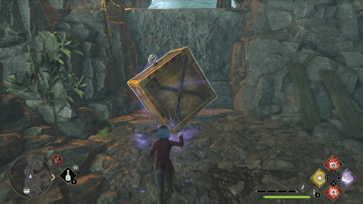 Wróćcie do poprzedniego pomieszczenia i zaklęciem Accio przesuńcie skrzynkę - Hogwarts Legacy: Skrzynie skarbów Dolina Hogsmeade (Hogsmeade Valley) - Hogwarts Legacy - poradnik do gry