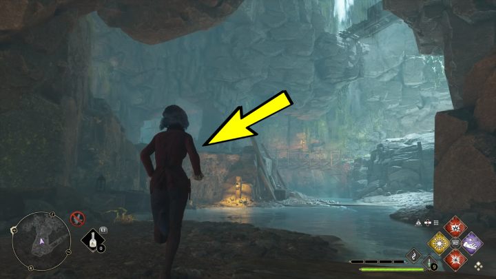 Skręćcie w prawo i wejdźcie po skale na górę - Hogwarts Legacy: Skrzynie skarbów Dolina Hogsmeade (Hogsmeade Valley) - Hogwarts Legacy - poradnik do gry