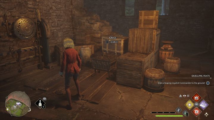 Przejdźcie przez łuk (arch) i podnieście zaklęciem Accio skrzynkę - Hogwarts Legacy: Skrzynie skarbów Północny Rejon Hogwartu (North Hogwarts Region) - Hogwarts Legacy - poradnik do gry