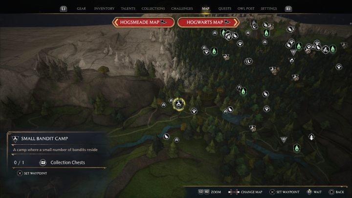 Tę skrzynię znajdziecie w obozie bandytów - Hogwarts Legacy: Skrzynie skarbów Północny Rejon Hogwartu (North Hogwarts Region) - Hogwarts Legacy - poradnik do gry