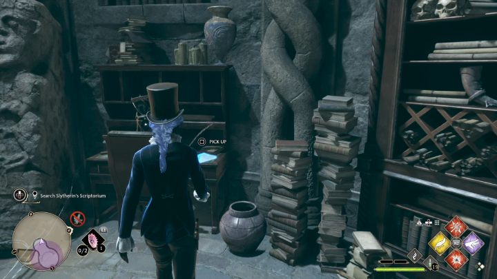 Na wyższym poziomie skryptorium znajdziecie notatkę napisaną przez Salazara Slytherina - Hogwarts Legacy: W cieniu nauki (In the Shadow of the Study) - Hogwarts Legacy - poradnik do gry