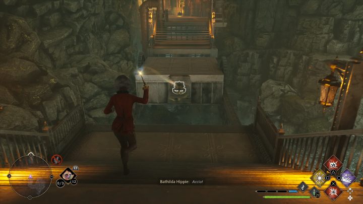 Wyjdźcie z windy i skręćcie w prawo - Hogwarts Legacy: Skrzynie skarbów Dolina Hogwartu (Hogwarts Valley) - Hogwarts Legacy - poradnik do gry