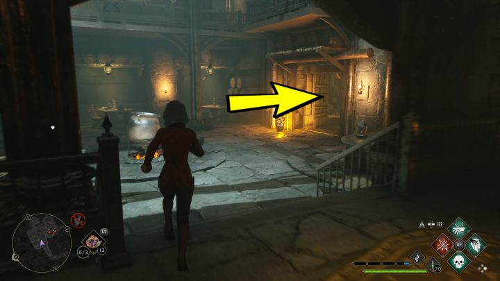 Przejdźcie przez drzwi po prawej stronie w pomieszczeniu z kociołkiem - Hogwarts Legacy: Skrzynie skarbów Dolina Hogwartu (Hogwarts Valley) - Hogwarts Legacy - poradnik do gry