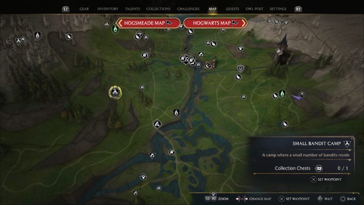 Ta skrzynia jest w namiocie w obozie bandytów - Hogwarts Legacy: Skrzynie skarbów Dolina Hogwartu (Hogwarts Valley) - Hogwarts Legacy - poradnik do gry