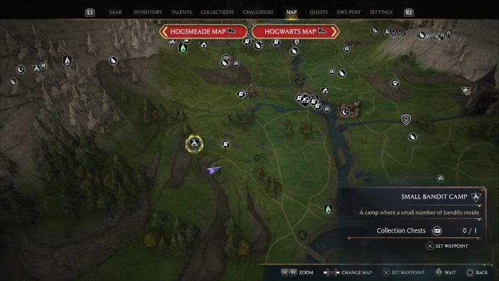 Kolejna skrzynia jest w namiocie w obozie bandytów, tuż przy poprzednim obozie - Hogwarts Legacy: Skrzynie skarbów Dolina Hogwartu (Hogwarts Valley) - Hogwarts Legacy - poradnik do gry