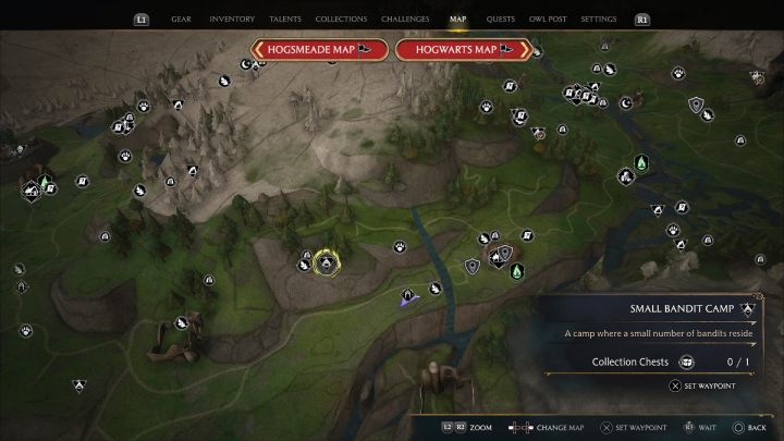 Kolejna skrzynia jest w obozie bandytów, niedaleko Irondale - Hogwarts Legacy: Skrzynie skarbów Rejon Feldcroft (Feldcroft Region) - Hogwarts Legacy - poradnik do gry