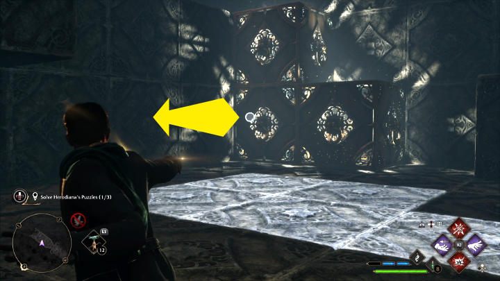 Użyjcie Accio, aby przyciągnąć wszystkie elementy na drugą stronę - Hogwarts Legacy: Sala Herodiany (The Hall of Herodiana) - Hogwarts Legacy - poradnik do gry