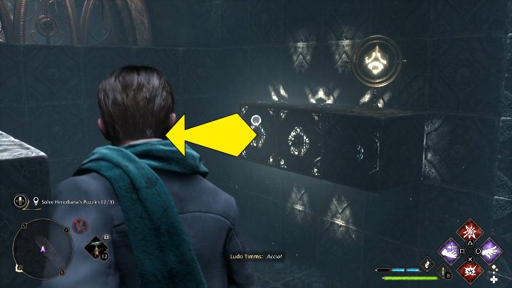 Ponownie użyjcie Accio, aby przesunąć element do ściany po przeciwnej stronie - Hogwarts Legacy: Sala Herodiany (The Hall of Herodiana) - Hogwarts Legacy - poradnik do gry