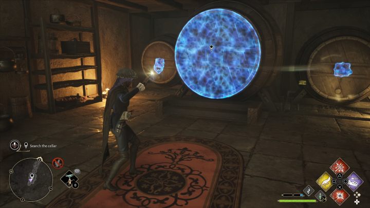 Wysuńcie 2 beczki po bokach używając zaklęcia Accio, aby otworzyć przejście w środkowej beczce - Hogwarts Legacy: Podstawy szantażu (A Basis for Blackmail) - Hogwarts Legacy - poradnik do gry