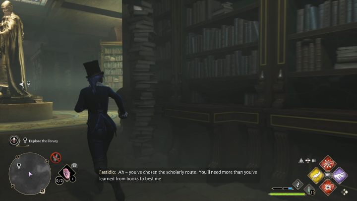 Po wejściu do biblioteki, pokój powiększy się - Hogwarts Legacy: Jak zbadać bibliotekę w queście Pilnowanie swojego nosa (Minding Your Own Business)? - Hogwarts Legacy - poradnik do gry