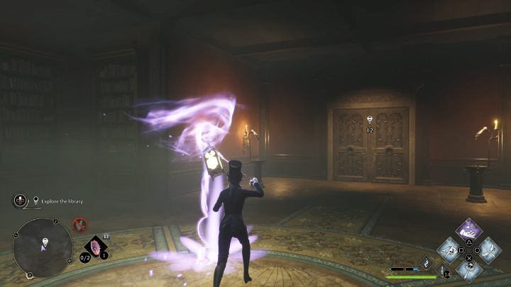 Po pokonaniu wszystkich manekinów, zapalcie różdżkę i przejdźcie przez korytarz - Hogwarts Legacy: Jak zbadać bibliotekę w queście Pilnowanie swojego nosa (Minding Your Own Business)? - Hogwarts Legacy - poradnik do gry