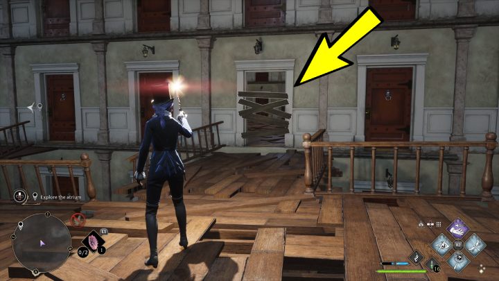 Skręćcie w lewo i przeskoczcie na sąsiednie deski - Hogwarts Legacy: Jak zbadać Atrium w queście Pilnowanie swojego nosa (Minding Your Own Business)? - Hogwarts Legacy - poradnik do gry