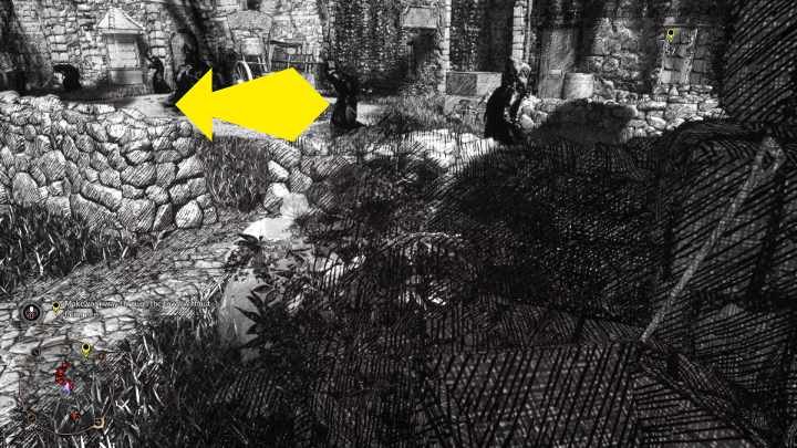 Zatrzymacie się przy murku i poczekajcie, aż postać kręcąca się mniej więcej na środku ścieżki odwróci się i zacznie iść w lewo - Hogwarts Legacy: Próba Niam Fitzgerald (Niamh Fitzgeralds Trial) - Hogwarts Legacy - poradnik do gry