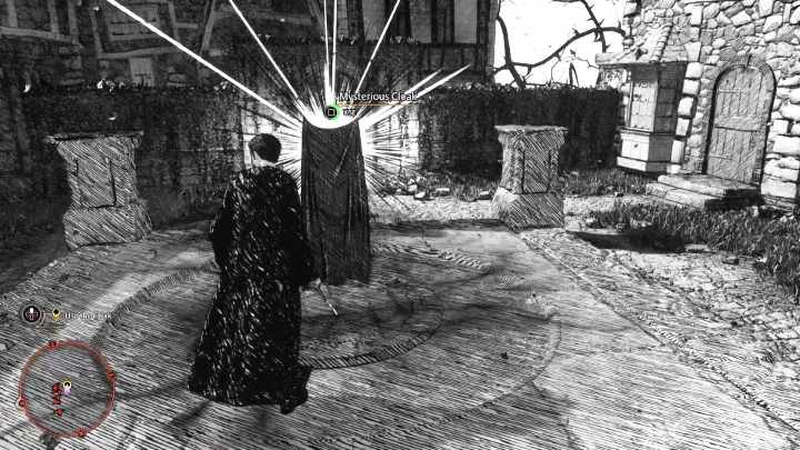 Idąc dalej, dotrzecie do miejsca, w którym znajdziecie tajemniczą pelerynę (Mysterious Cloak), dzięki której będziecie mogli przejść dalszy etap tej lokacji, nie przejmując się o to, że zostaniecie wykryci - Hogwarts Legacy: Próba Niam Fitzgerald (Niamh Fitzgeralds Trial) - Hogwarts Legacy - poradnik do gry