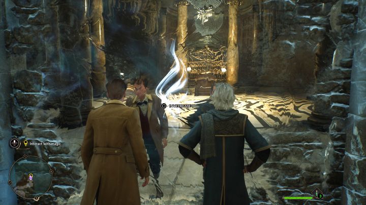 Dotrzecie z profesorem do ruin i gra odblokuje mini-mapę (lewy dolny róg ekranu) - może ona pokazywać okolicę, ikony i trasę podróży (tylko jeśli znany jest cel podróży) - Hogwarts Legacy: Droga do Hogwartu (The Path to Hogwarts) - Hogwarts Legacy - poradnik do gry