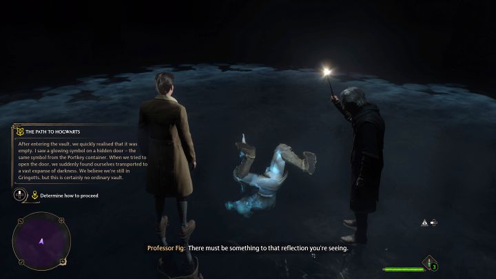 Profesor będzie rozświetlał okolicę - dotrzyjcie z nim do niebieskiego magicznego kręgu - Hogwarts Legacy: Droga do Hogwartu (The Path to Hogwarts) - Hogwarts Legacy - poradnik do gry