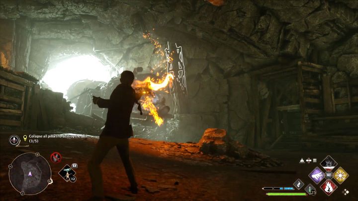 Po walce zniszczcie wszystkie 5 filarów, które podtrzymują strop tej jaskini, aby zniszczyć świder Ranroka - Hogwarts Legacy: Lojalność Lodgoka (Lodgoks Loyalty) - Hogwarts Legacy - poradnik do gry