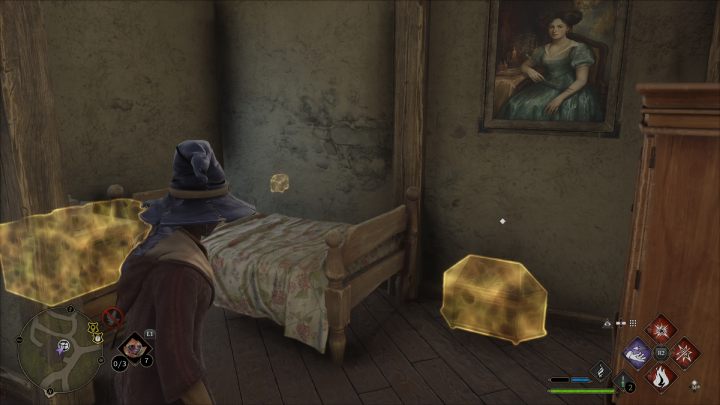 4 skrzynia skarbów (Collection Chest) jest w małym domu na wschodnich obrzeżach wioski - Hogwarts Legacy: Skrzynie skarbów (Collection Chests) - Hogsmeade - Hogwarts Legacy - poradnik do gry