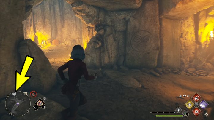 Gdy na minimapie zauważycie ikonę skrzyni, skręćcie w lewo - Hogwarts Legacy: Skrzynie skarbów Przybrzeżna Pieczara (Coastal Cavern) - Hogwarts Legacy - poradnik do gry