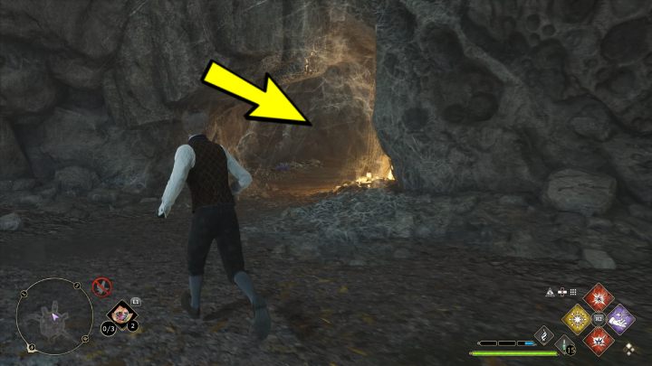 Wejdźcie po drabinie i podążajcie ścieżką, aż dotrzecie do okrągłego pomieszczenia - Hogwarts Legacy: Skrzynie skarbów Wybrzeże Kłusowników (Poidsear Coast) - Hogwarts Legacy - poradnik do gry