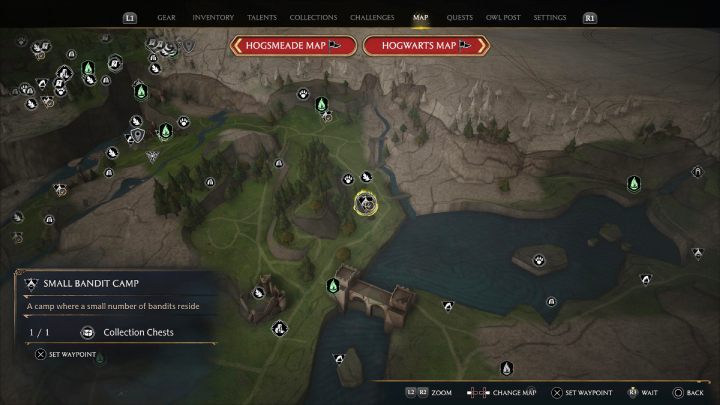 Kolejna skrzynia jest w następnym obozie bandytów - Hogwarts Legacy: Skrzynie skarbów Wybrzeże Kłusowników (Poidsear Coast) - Hogwarts Legacy - poradnik do gry