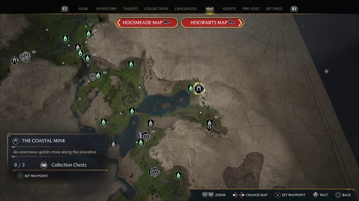 Dwie skrzynie są w Kopalni Przybrzeżnej (The Coastal Mine) - Hogwarts Legacy: Skrzynie skarbów Jezioro Marunweem (Marunweem Lake) - Hogwarts Legacy - poradnik do gry