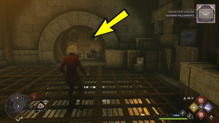 Otwórzcie okrągłe drzwi, skręćcie w lewo i zeskoczcie w dół - Hogwarts Legacy: Skrzynie skarbów Jezioro Marunweem (Marunweem Lake) - Hogwarts Legacy - poradnik do gry